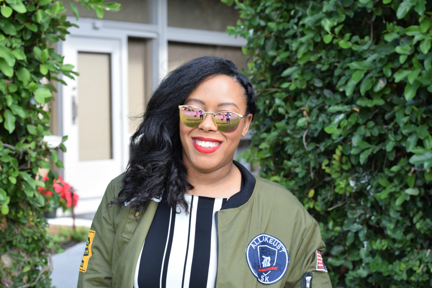 olive bomber jacket
