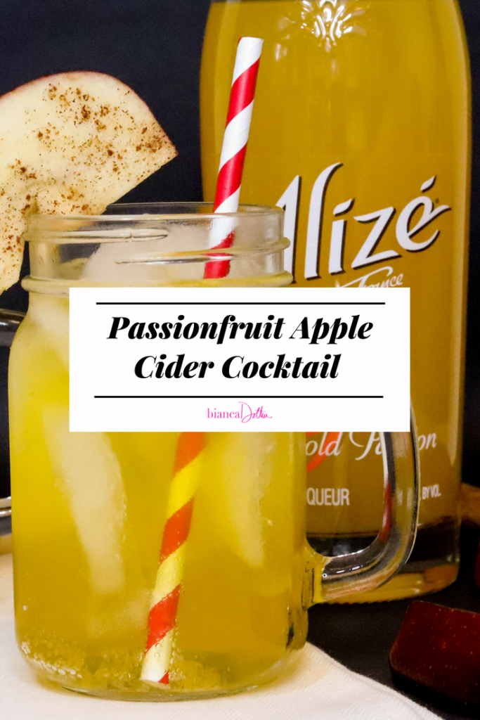 Easy Holiday Cocktail Passionfruit Apple Cider Cocktail Bianca Dottin