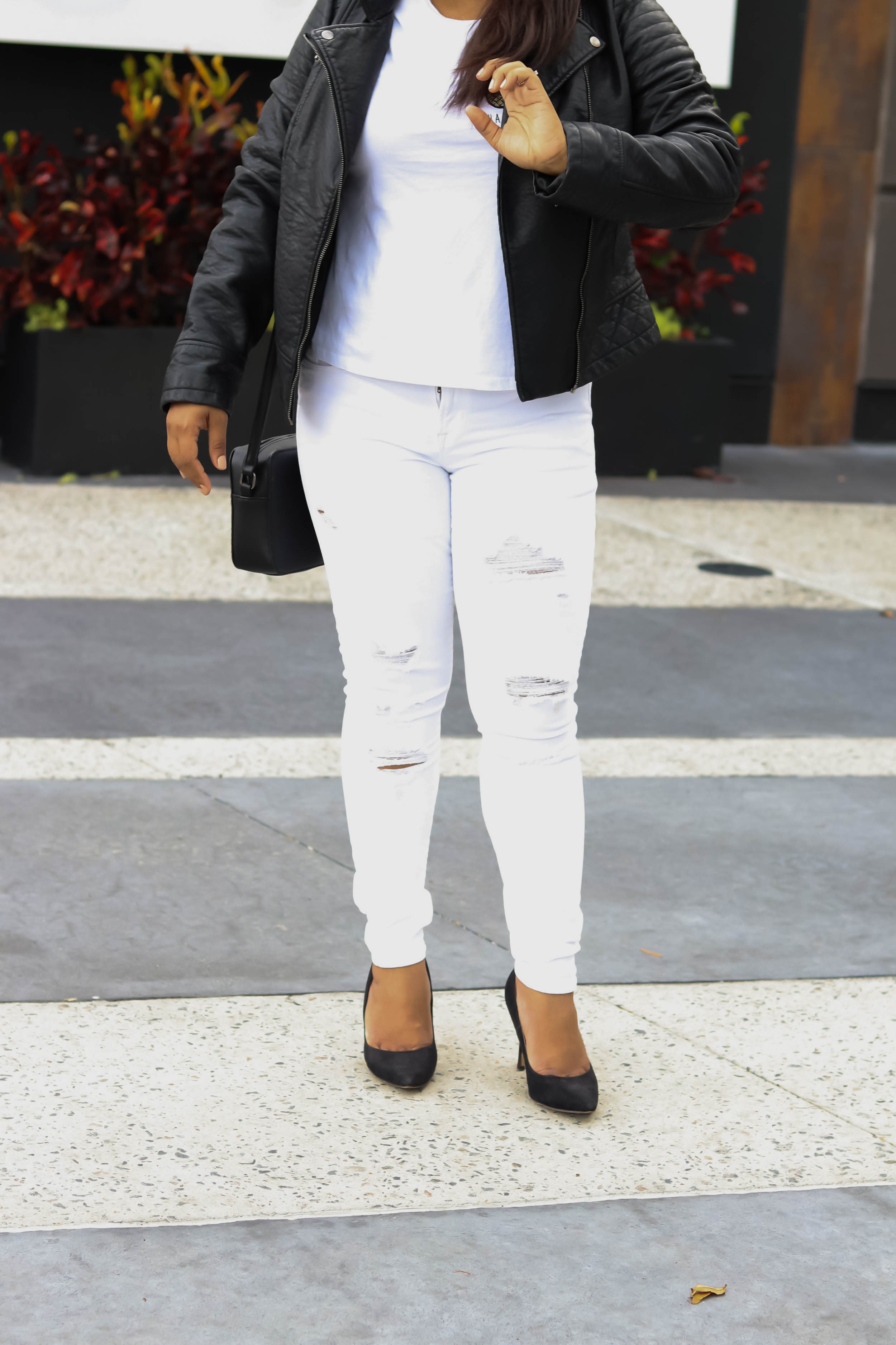 Black Faux Leather Jacket Fall Wardrobe Staple | Bianca Dottin