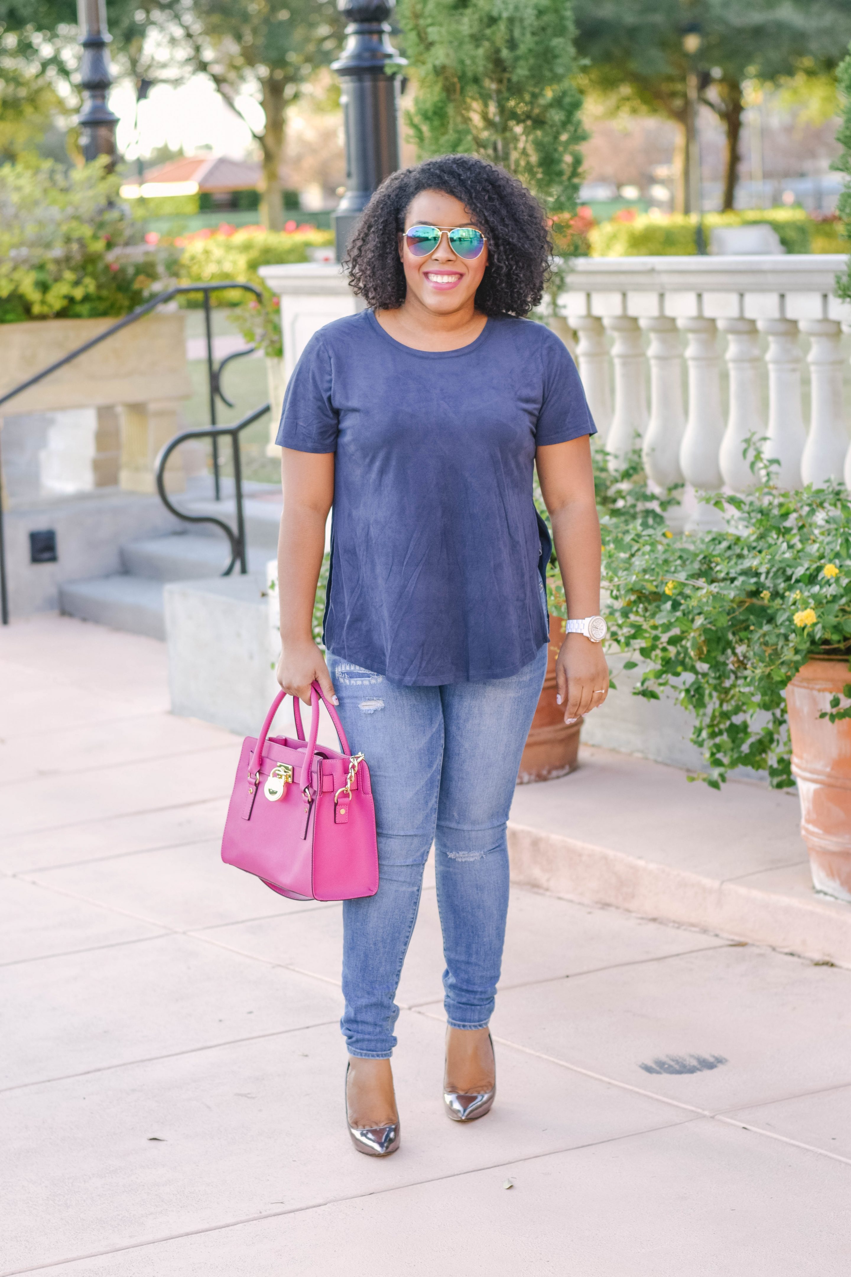 Navy Blue Top - Bianca Dottin - Orlando Fashion Blogger