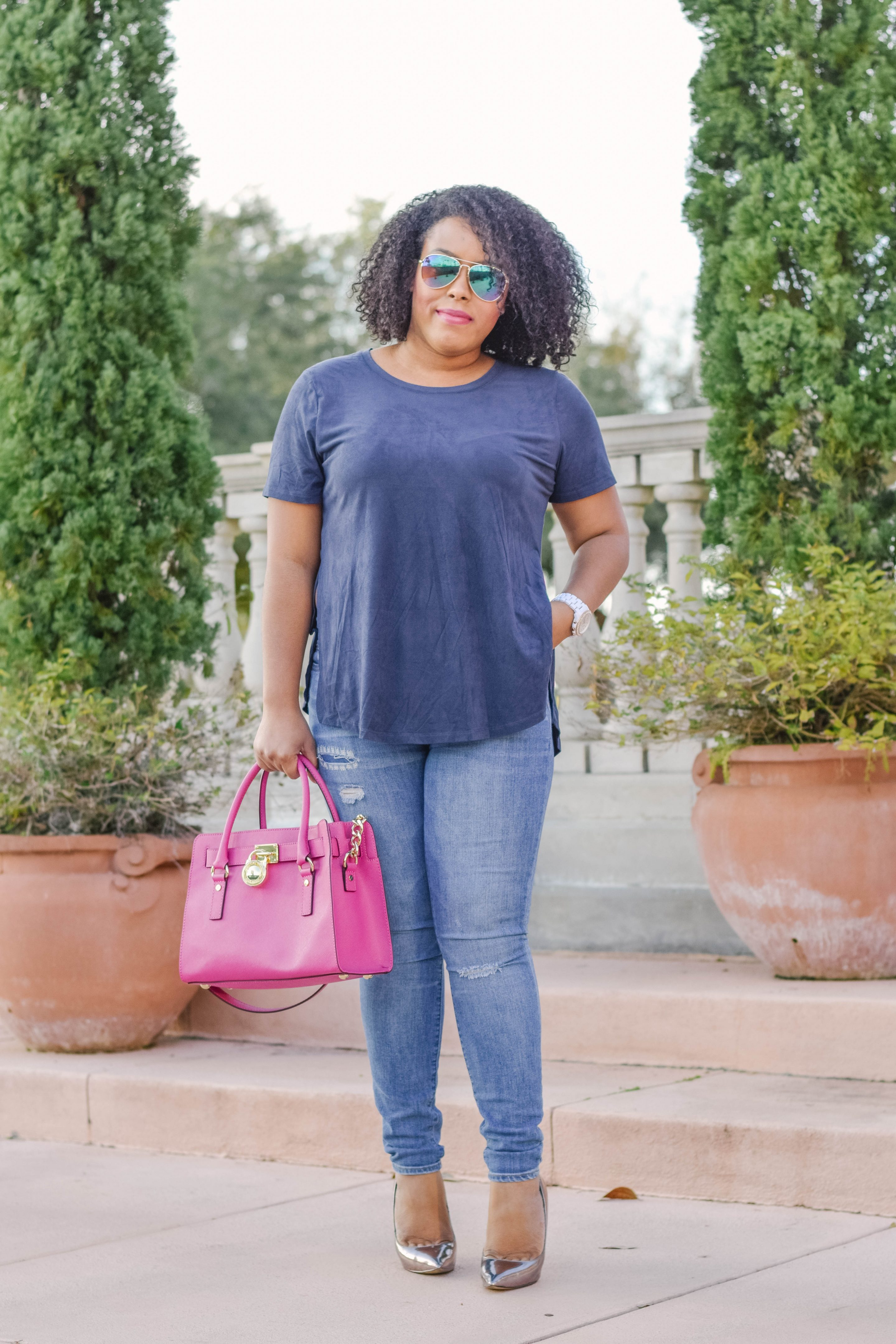Navy Blue Top - Bianca Dottin - Orlando Fashion Blogger