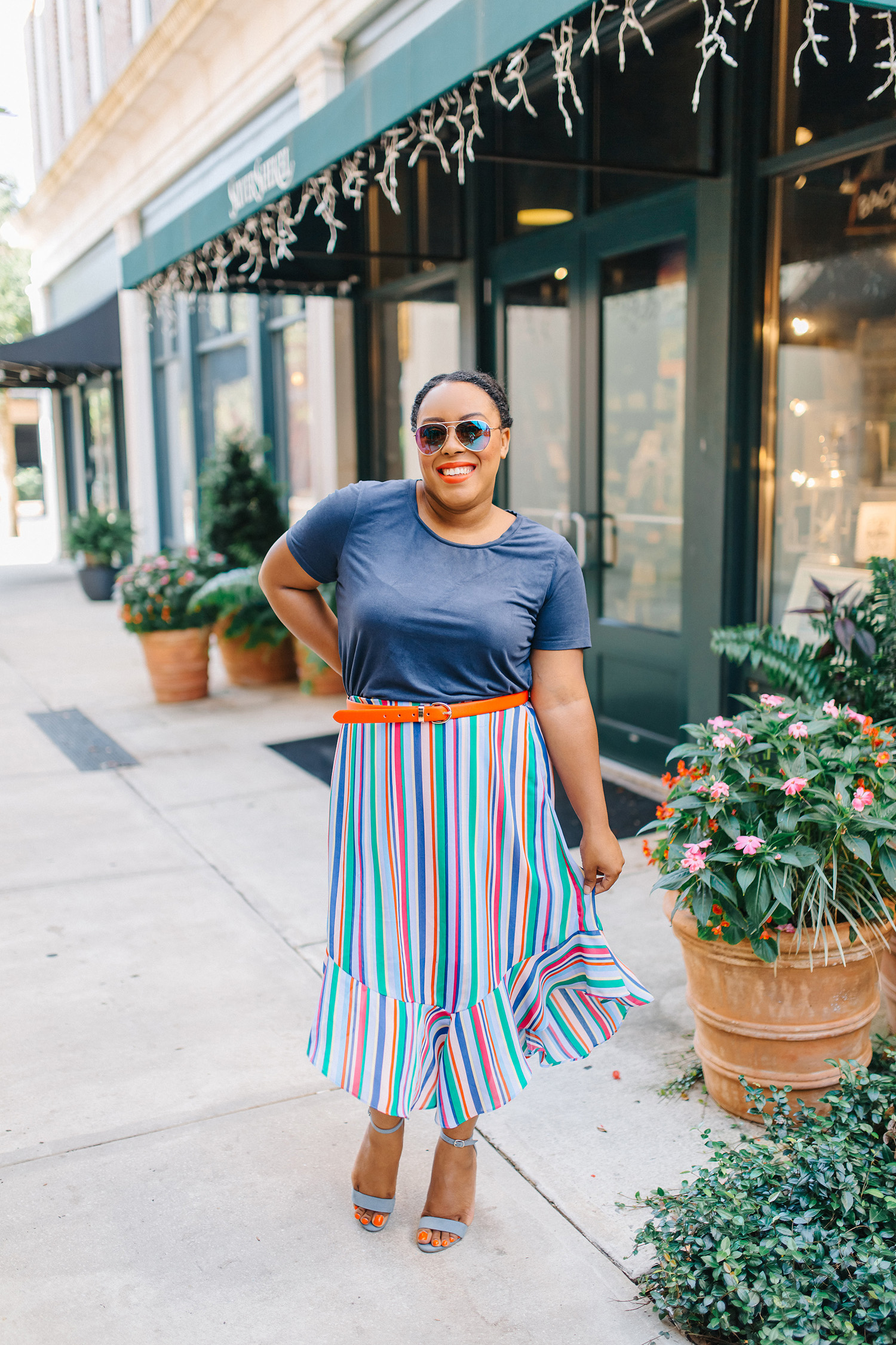 Colorful Striped Skirt - Bianca Dottin - Orlando Fashion Blogger