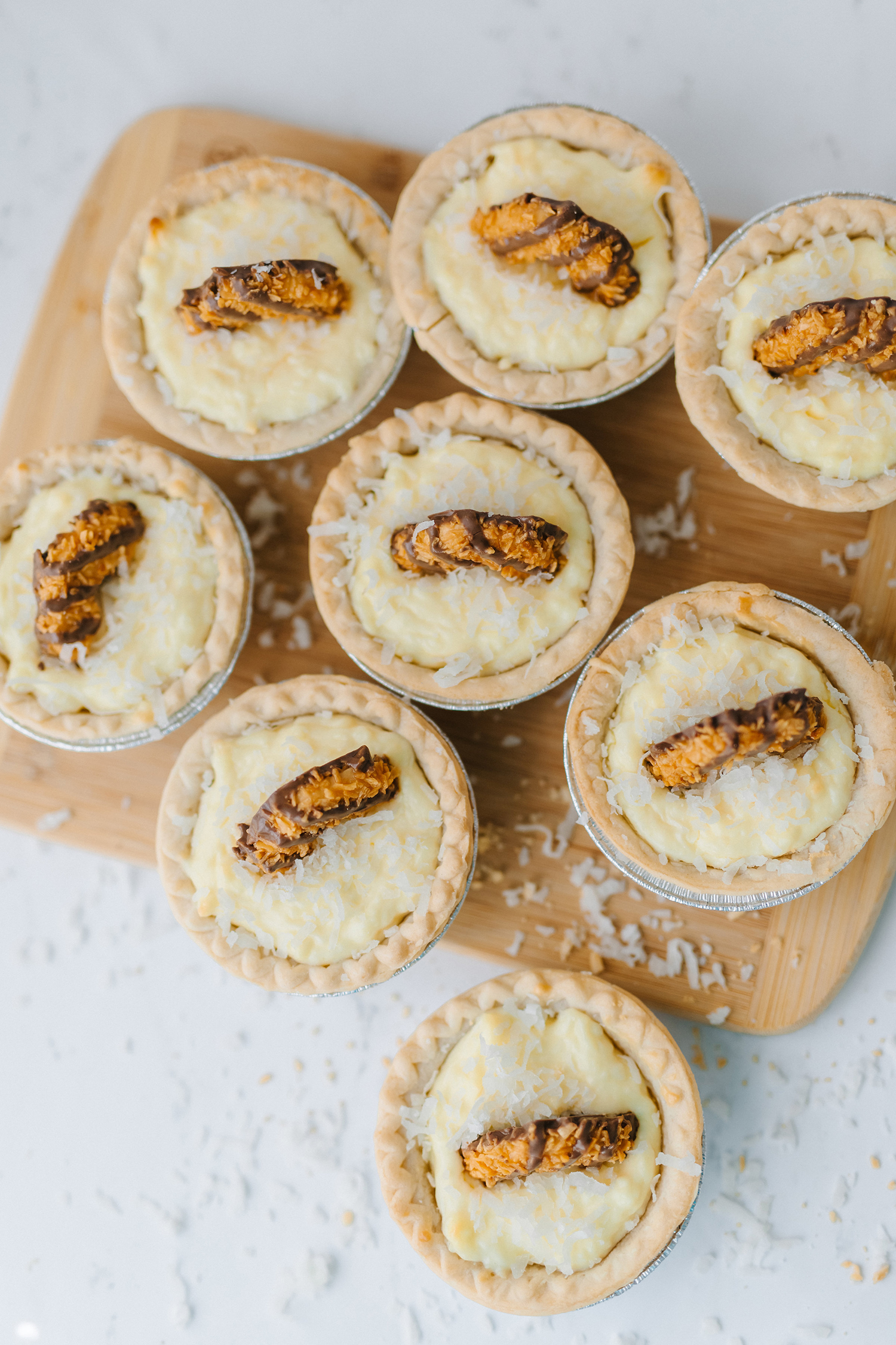 No Bake Cheesecake Tarts with Girl Scout Cookies