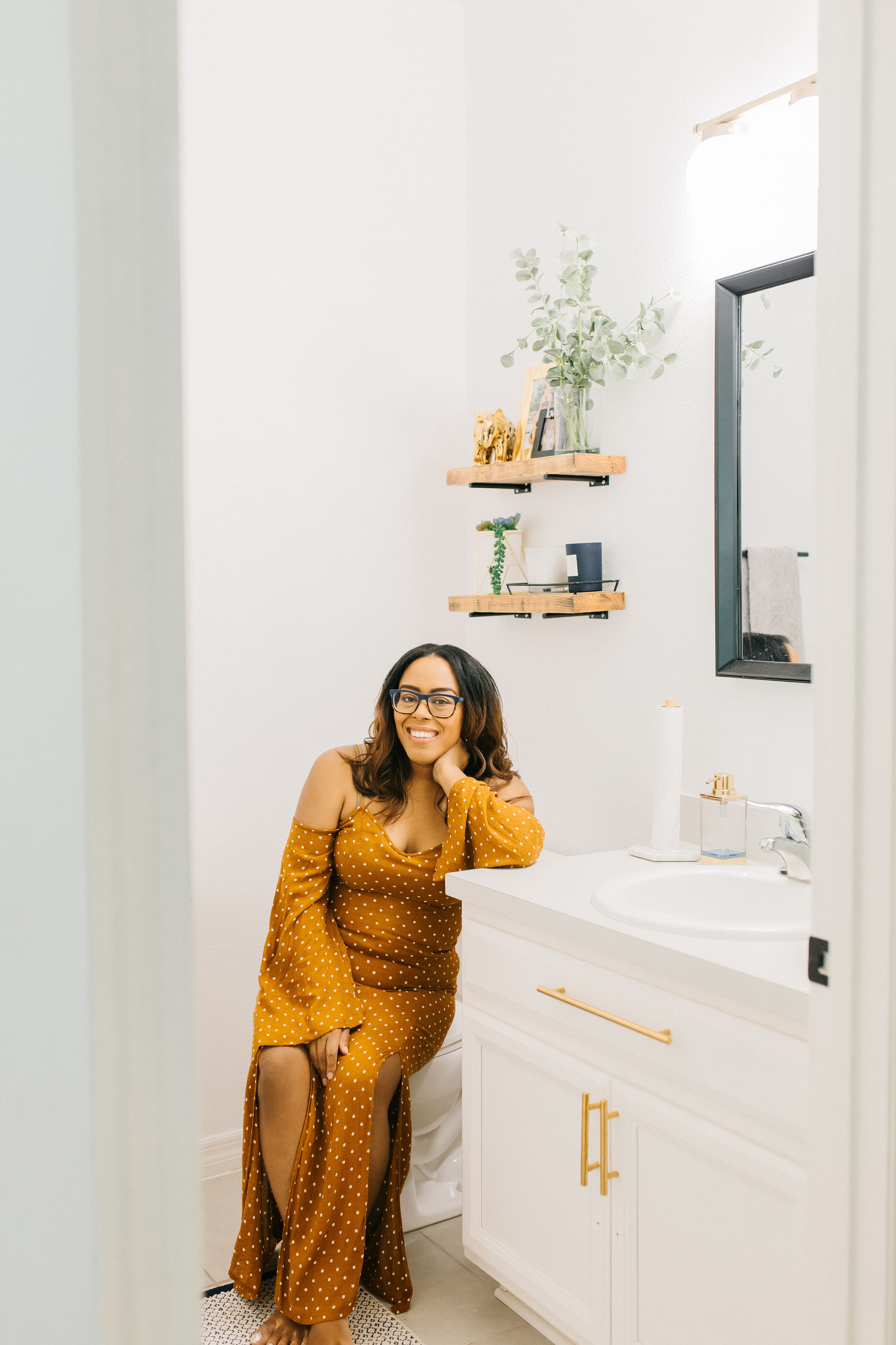 mid century modern bathroom reveal