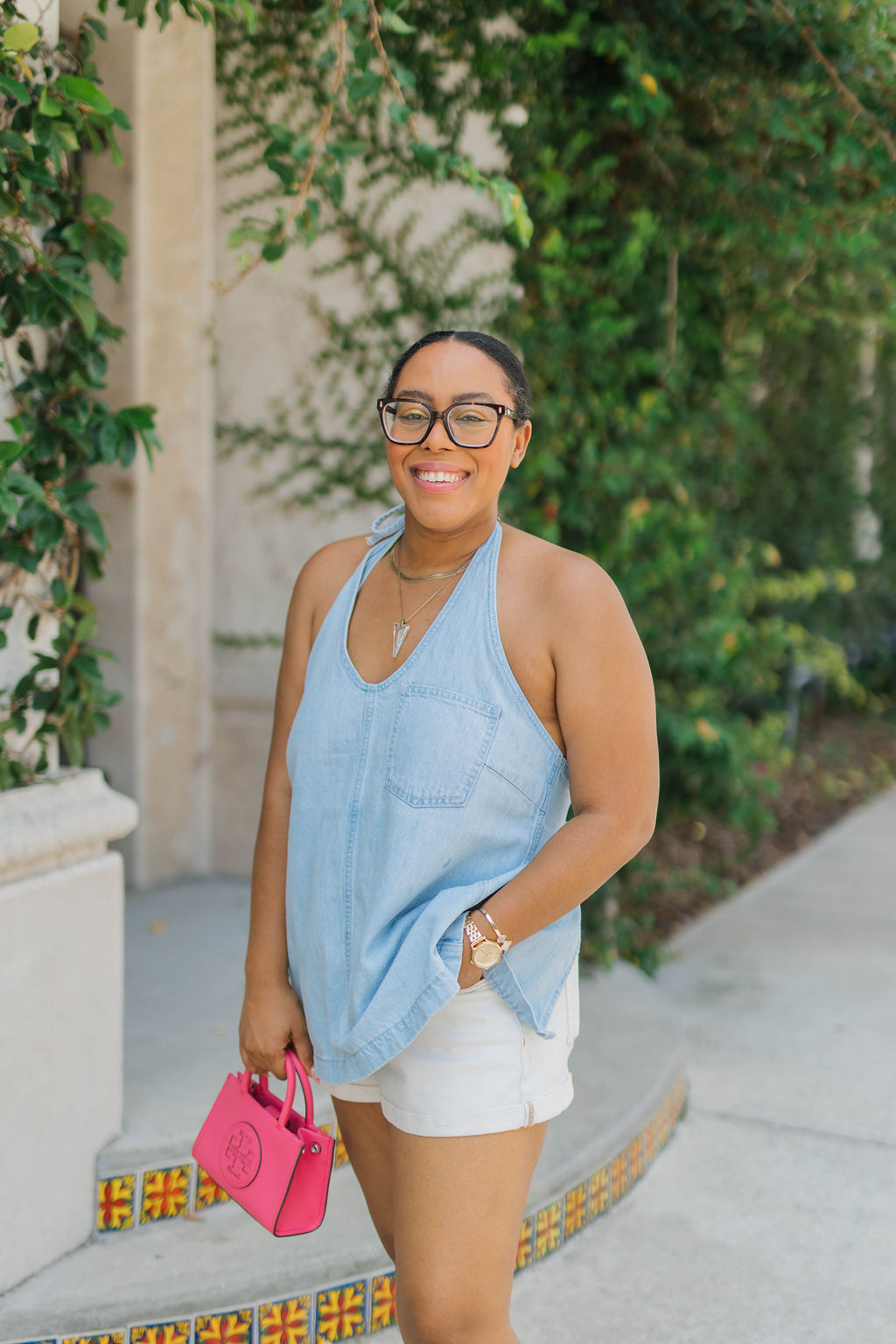 denim halter top trend